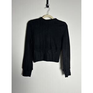 NWT Band of the Free Fitted High-Waist Crop Knit Stretch Black Sweater Size L